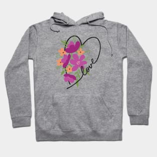 Floral Heart Love Letters for Flower Lovers Hoodie